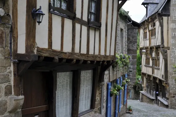 Framed Print : Half timbered houses, Rue du Petit Fort, Dinan, Cotes-d Armor, Brittany (Bretagne) Framed Print : Half timbered houses, Rue du Petit Fort, Dinan, Cotes-d Armor, Brittany (Bretagne)