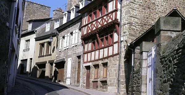 Half-timbered houses, St. Brieuc, Cotes d Amor, Brittany, France, Europe