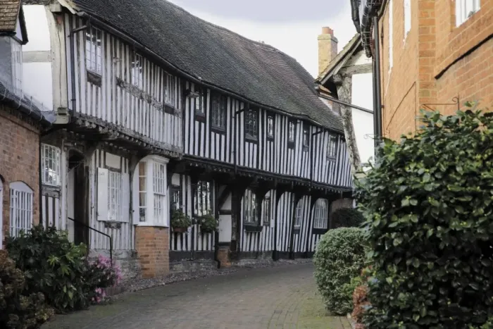 Framed Print : Half timbered Tudor buildings, Malt Mill Lane, Alcester, Warwickshire, Midlands Framed Print : Half timbered Tudor buildings, Malt Mill Lane, Alcester, Warwickshire, Midlands