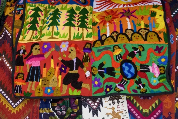 Framed Print : Handmade fabrics for sale in the market, Panajachel, Lake Atitlan, Guatemala Framed Print : Handmade fabrics for sale in the market, Panajachel, Lake Atitlan, Guatemala
