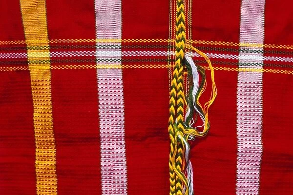 Handmade tunic detail, Kayin (Karen) tribe, Myanmar, Asia