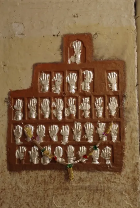 Framed Print : The handprints or Sati marks of ladies who died on the pyres Framed Print : The handprints or Sati marks of ladies who died on the pyres
