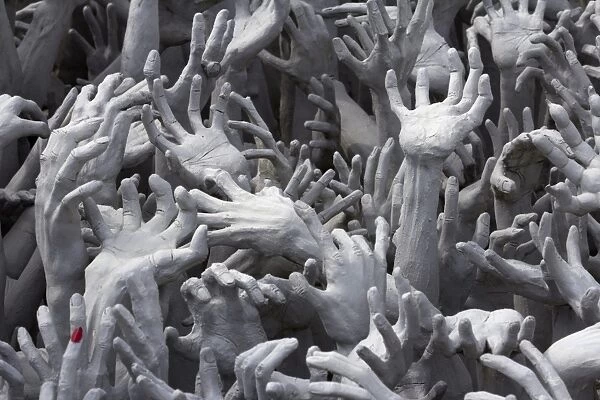 Detail of hands, Wat Rong Khun (White Temple), Chiang Rai, Northern Thailand, Thailand, Southeast Asia, Asia