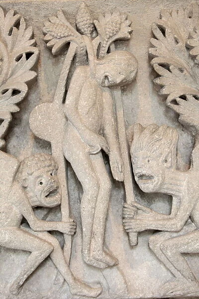 The hanging of Judas, Saint-Lazare Cathedral, Autun, Saone et Loire, Burgundy, France