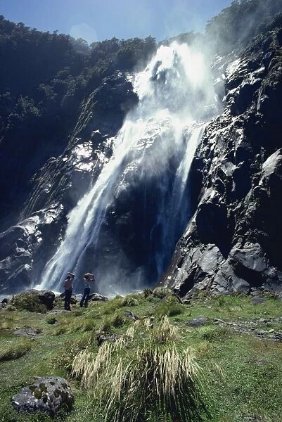 Hanging Veil Falls in Milford Sound in Southland