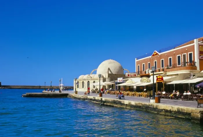 Framed Print : Hania (Chania) seafront and harbour Framed Print : Hania (Chania) seafront and harbour