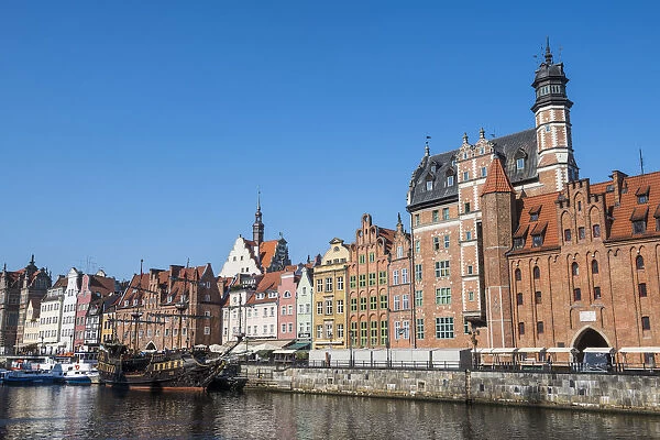 Hanseatic league houses on the Motlawa river, Gdansk. Poland