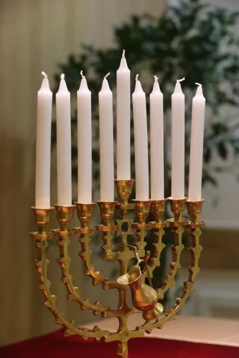 Framed Print : Hanukkha with nine candles, Paris, France, Europe Framed Print : Hanukkha with nine candles, Paris, France, Europe