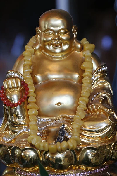 Happy Buddha statue, Tu An Buddhist Temple, Saint-Pierre-en-Faucigny, Haute Savoie