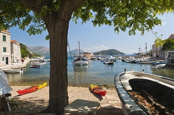 Harbor at Sipan Island (Sipano), Elaphiti Islands (Elaphites), Dalmatian Coast, Croatia, Europe
