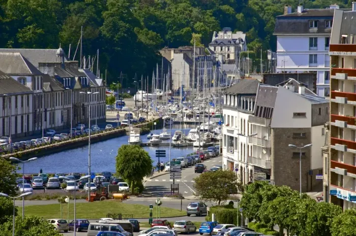 Framed Print : Harbour and basin, Down town, Morlaix, Finistere, Brittany, France, Europe Framed Print : Harbour and basin, Down town, Morlaix, Finistere, Brittany, France, Europe