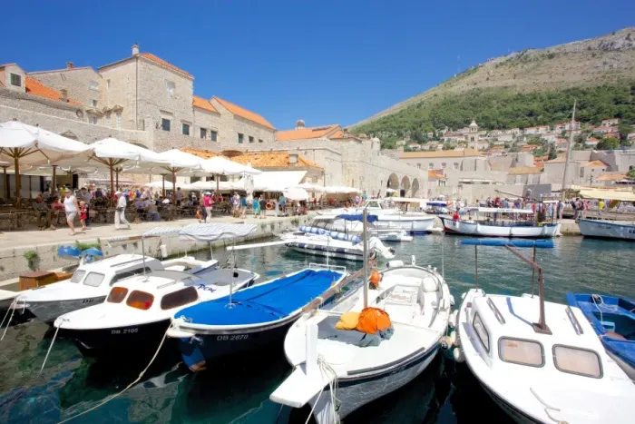 Framed Print : Harbour and boats, Dubrovnik, Dalmatia, Croatia, Europe Framed Print : Harbour and boats, Dubrovnik, Dalmatia, Croatia, Europe