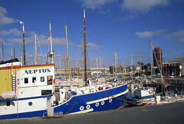 Harbour, Caleta de Fustes, Fuerteventura, Canary Islands, Spain, Atlantic, Europe