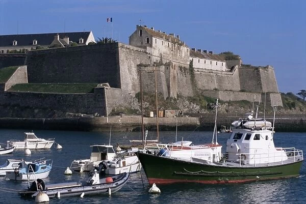 Harbour and citadel, Le Palais, Belle Ile en Mer, Britttany, France, Europe