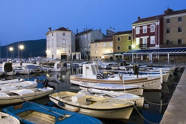 The harbour at dawn, Cres Town, Cres Island, Kvarner Gulf, Croatia, Adriatic, Europe