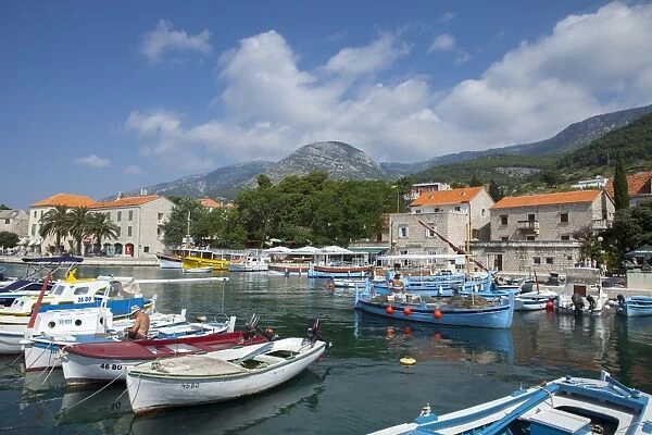 Harbour with fishing boats, Bol, Brac Island, Dalmatian Coast, Croatia, Europe