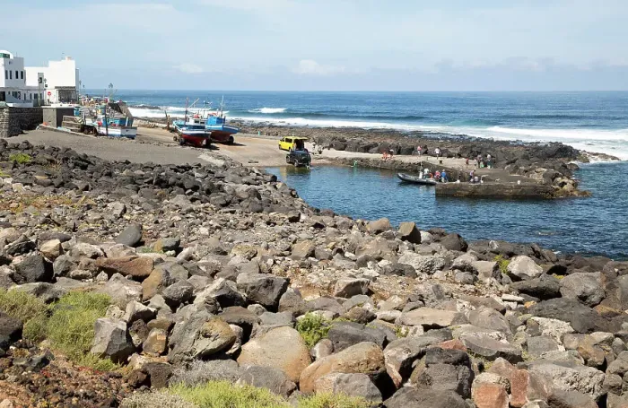 Framed Print : Harbour with fishing boats at La Santa, Lanzarote, Canary islands, Spain, Atlantic, Europe Framed Print : Harbour with fishing boats at La Santa, Lanzarote, Canary islands, Spain, Atlantic, Europe