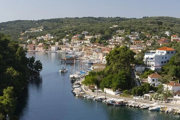 Harbour of Gaios town, Paxos, Ionian Islands, Greek Islands, Greece, Europe