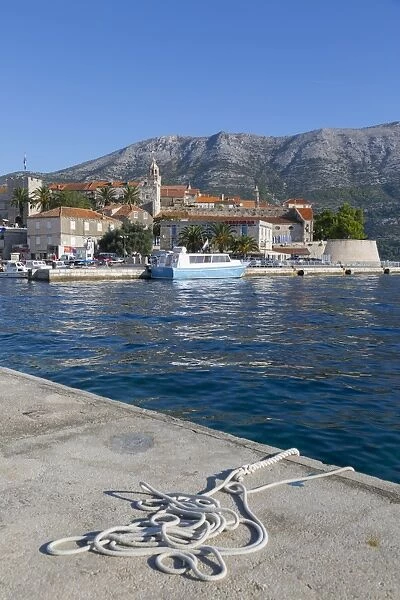 The Harbour and Korcula Town, Korcula, Dalmatia, Croatia, Europe
