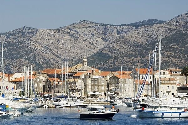 Harbour and medieval Old Town, Korcula Island, Dalmatia Coast, Croatia, Europe
