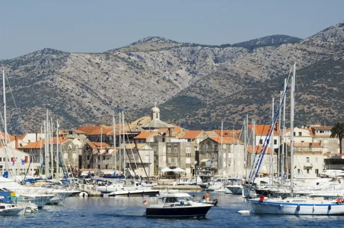 Framed Print : Harbour and medieval Old Town, Korcula Island, Dalmatia Coast, Croatia, Europe Framed Print : Harbour and medieval Old Town, Korcula Island, Dalmatia Coast, Croatia, Europe