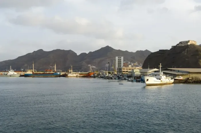 Framed Print : Harbour of Mindelo, Sao Vicente, Cape Verde Islands, Africa Framed Print : Harbour of Mindelo, Sao Vicente, Cape Verde Islands, Africa