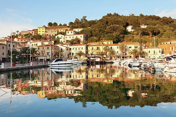 Harbour of Porto Azzurro, Island of Elba, Livorno Province, Tuscany, Italy, Europe