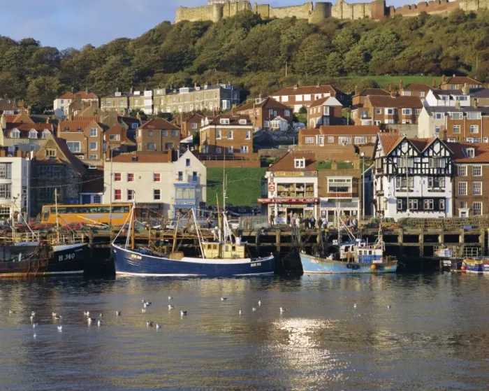 Framed Print : Harbour, seaside resort and castle, Scarborough, Yorkshire, England, UK, Europe Framed Print : Harbour, seaside resort and castle, Scarborough, Yorkshire, England, UK, Europe