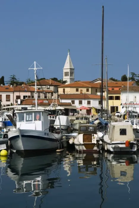Framed Print : Harbour and Venetian style campanile, Novigrad (Cittanova), Istria, Croatia, Adriatic, Europe Framed Print : Harbour and Venetian style campanile, Novigrad (Cittanova), Istria, Croatia, Adriatic, Europe