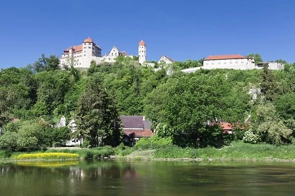 Harburg Castle at Wornitz River, Harburg, Romantic Road, Bavarian Swabia, Bavaria, Germany, Europe