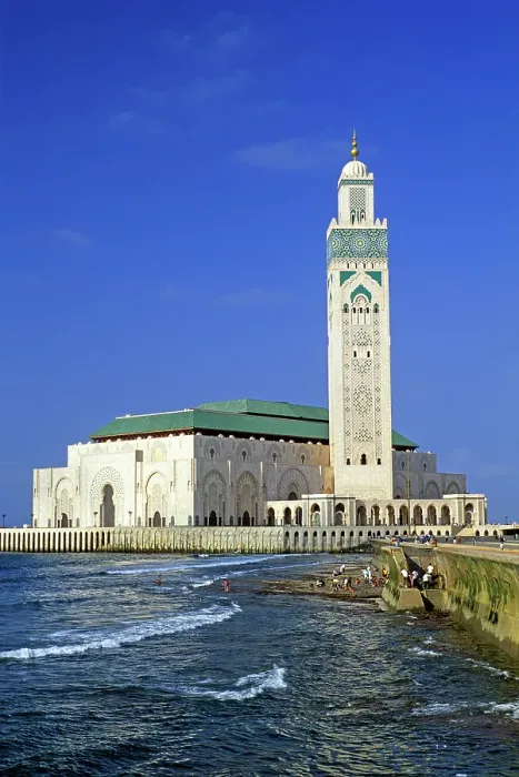 Framed Print : Hassan II Mosque seen from the seaside, Casablanca, Morocco Framed Print : Hassan II Mosque seen from the seaside, Casablanca, Morocco