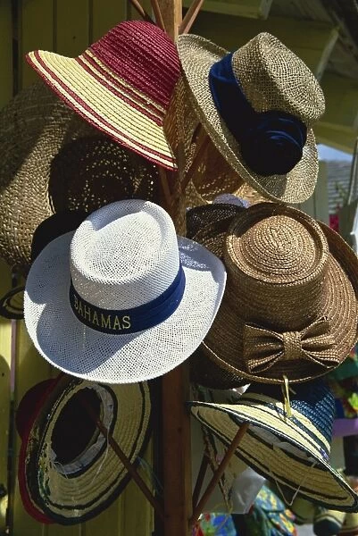 Hats for sale, Port Lucaya, Grand Bahama, Bahamas, West Indies, Central America
