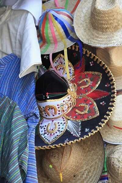Hats, souvenirs, Puebla, Historic Center, Puebla State, Mexico, North America