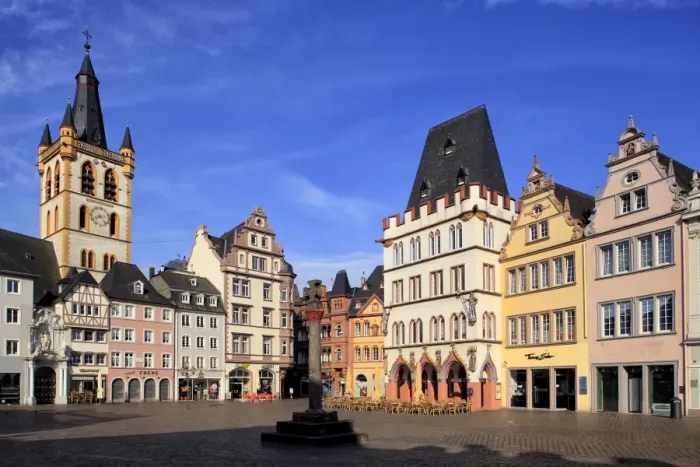 Framed Print : Hauptmarkt, Main Market Square, with St. Gangolf Church and Steipe Building, Trier Framed Print : Hauptmarkt, Main Market Square, with St. Gangolf Church and Steipe Building, Trier