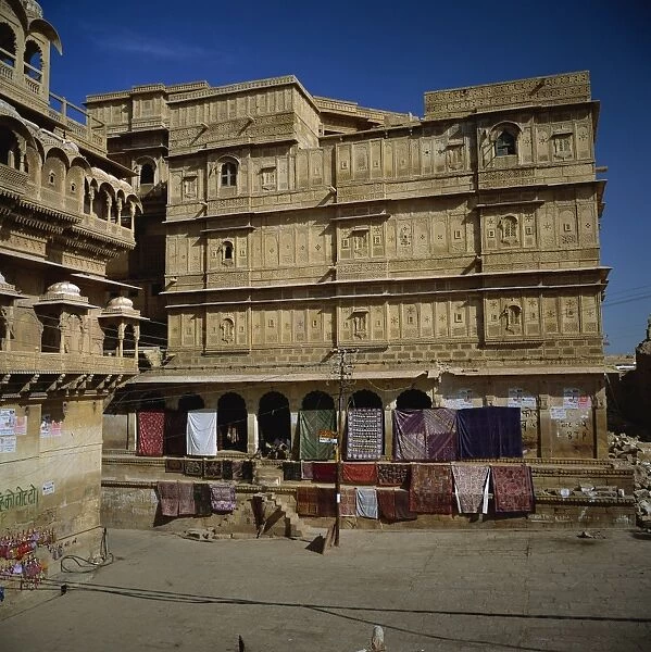 Havelis, sandstone houses built by wealthy merchants, Jaisalmer, Rajasthan state