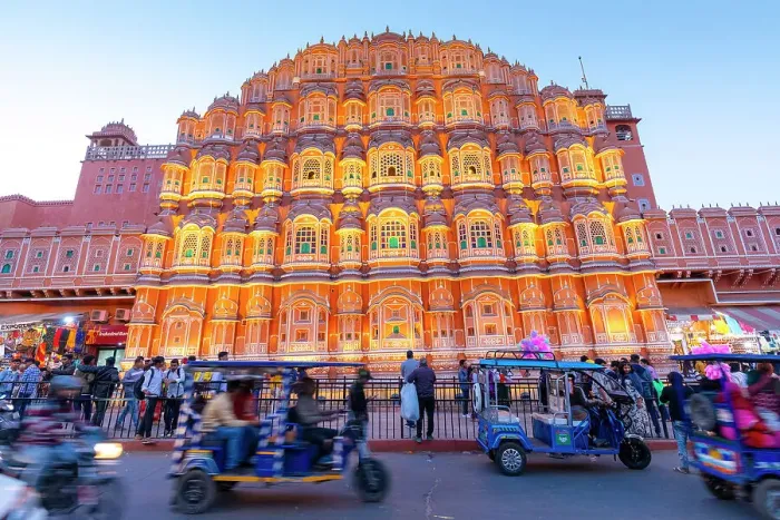 Framed Print : Hawa Mahal (Palace of the Winds) at dusk, Jaipur, Rajasthan, India, South Asia, Asia