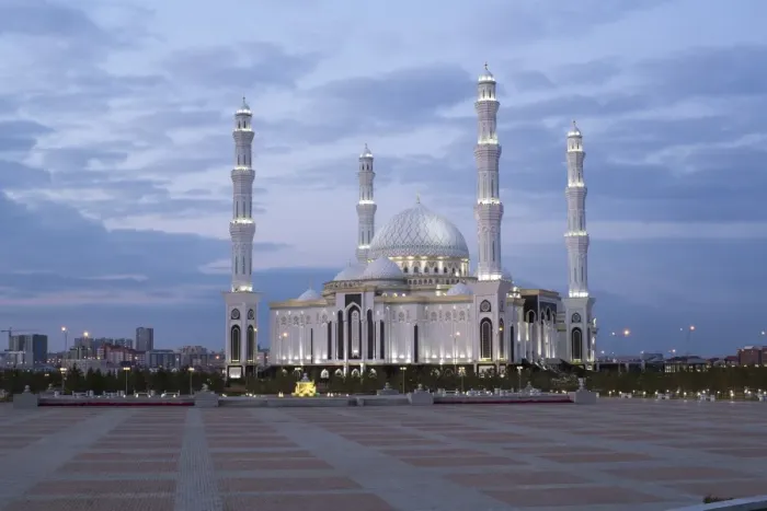 Framed Print : Hazrat Sultan Mosque, the largest in Central Asia, at dusk, Astana, Kazakhstan, Central Framed Print : Hazrat Sultan Mosque, the largest in Central Asia, at dusk, Astana, Kazakhstan, Central