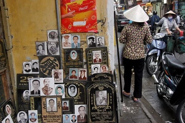 A headstone engravers shop in Hanoi