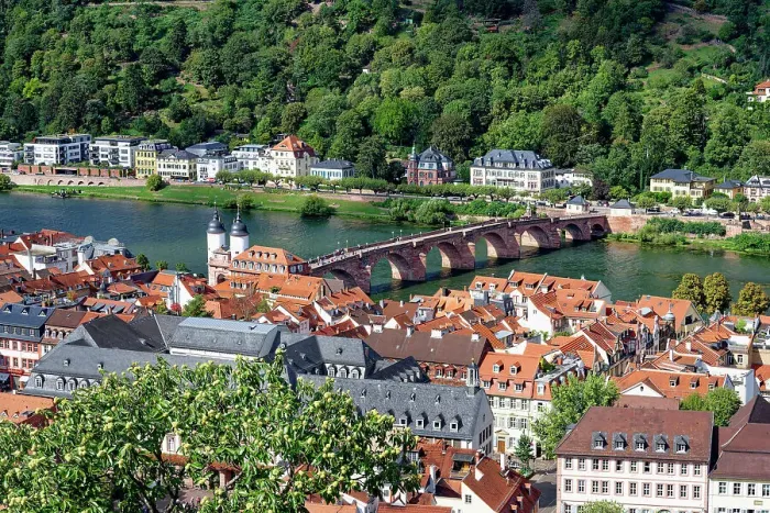 Framed Print : Heidelberg city center with the Old Bridge, Heidelberg, Baden Wurttemberg, Germany, Europe Framed Print : Heidelberg city center with the Old Bridge, Heidelberg, Baden Wurttemberg, Germany, Europe