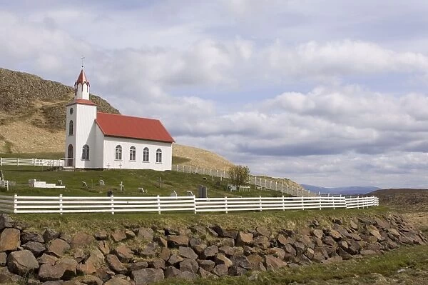 Helgafell church near Stykkisholmur, Snaefellsnes Peninsula, Iceland, Polar Regions