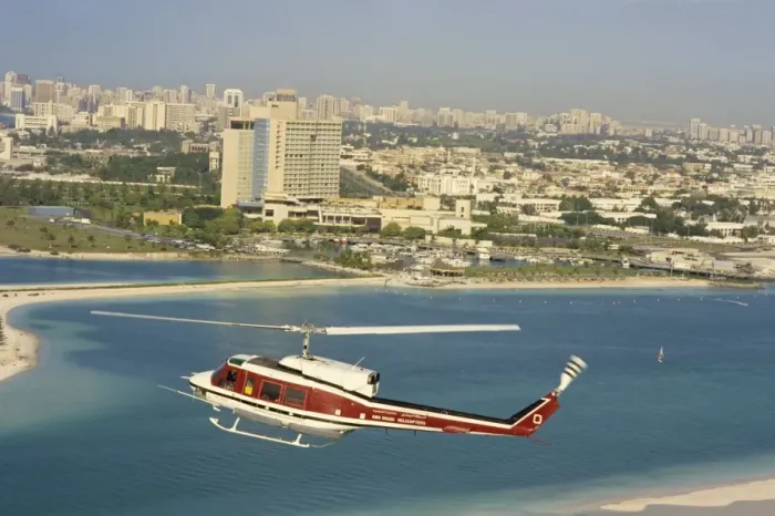 Framed Print : Helicopter over Abu Dhabi, U Framed Print : Helicopter over Abu Dhabi, U