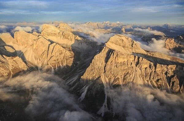 A helicopter flight is the perfect way to enjoy the majesty of the Dolomites, South Tyrol, Italy, Europe