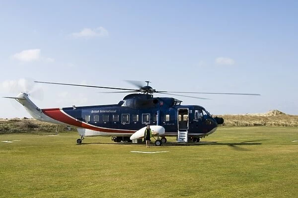 Helicopter at Tresco heliport