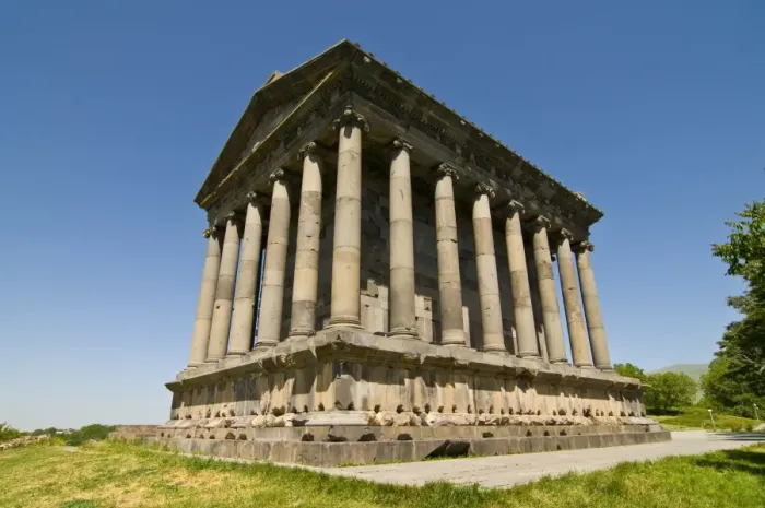 Framed Print : The Hellenic temple of Garni, Armenia, Caucasus, Central Asia, Asia