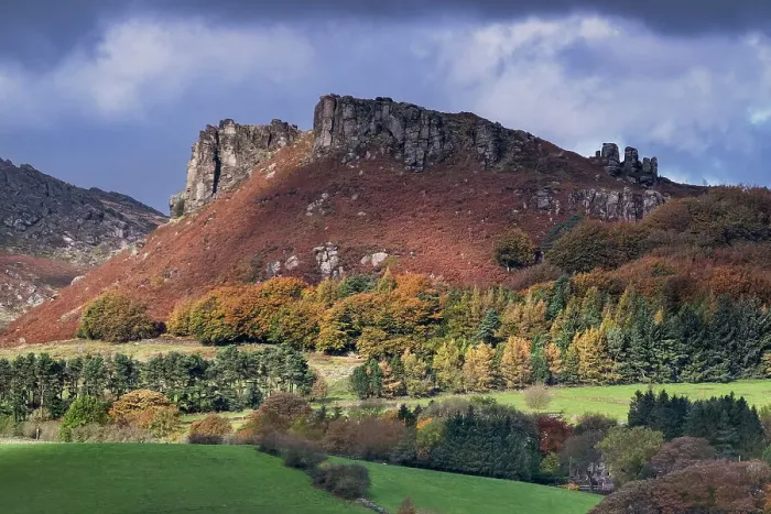 Framed Print : Hen Cloud in autumn, part of The Roaches rock escarpment, near Leek, Peak District National Park, Staffordshire Moorlands, Staffordshire, England, United Kingdom, Europe Framed Print : Hen Cloud in autumn, part of The Roaches rock escarpment, near Leek, Peak District National Park, Staffordshire Moorlands, Staffordshire, England, United Kingdom, Europe