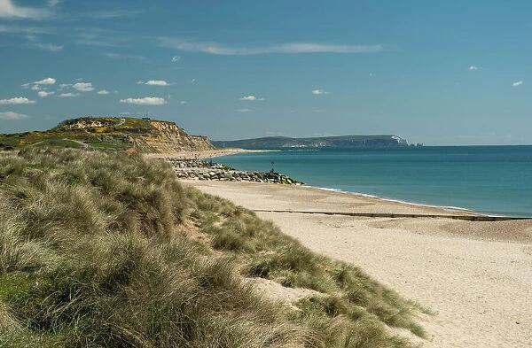Hengistbury Head Cliffs and Beach, Bournemouth, Poole Bay, Dorset, England, United Kingdom