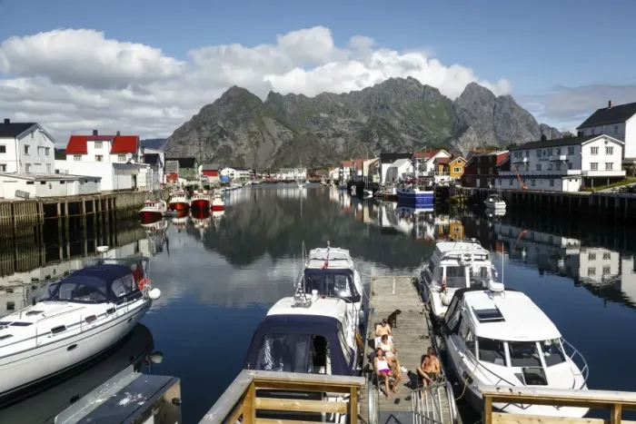 Framed Print : Henningsvaer village, Lofoten Islands, Arctic, Norway, Scandinavia, Europe