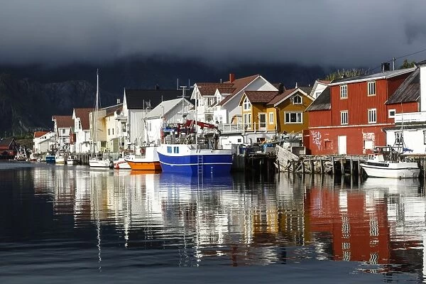 Henningsvaer village, Lofoten Islands, Arctic, Norway, Scandinavia, Europe