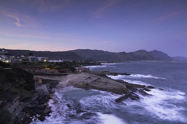 Hermanus at sunset, Western Cape, South Africa, Africa