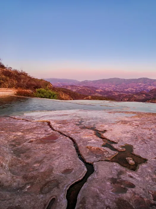 Framed Print : Hierve el Agua pool at dusk, San Lorenzo Albarradas, Oaxaca State, Mexico Framed Print : Hierve el Agua pool at dusk, San Lorenzo Albarradas, Oaxaca State, Mexico